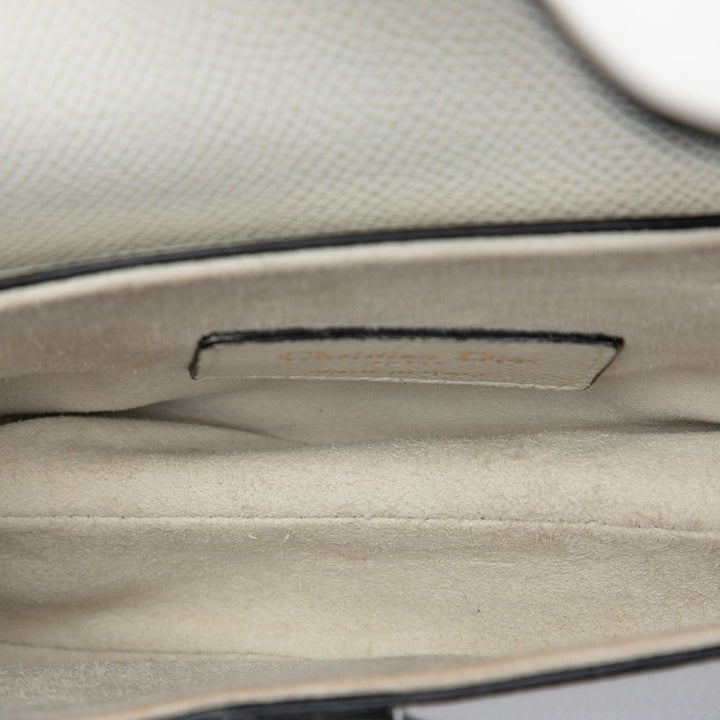 grainé Saddle Sac Mini Cuir de veau grainé Blanc