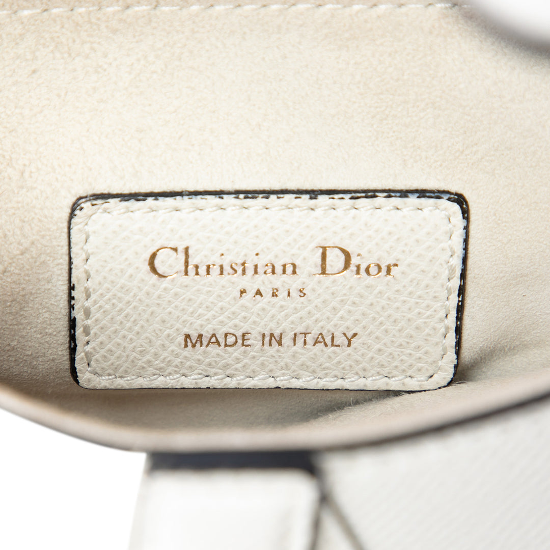 grainé Saddle Sac Mini Cuir de veau grainé Blanc