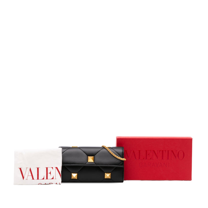 Valentino Roman Stud Wallet on Chain nappa Noir – vue 7 – GABY PARIS