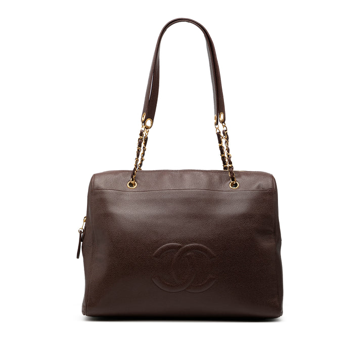 Chanel CC Caviar Chain Zip Cabas