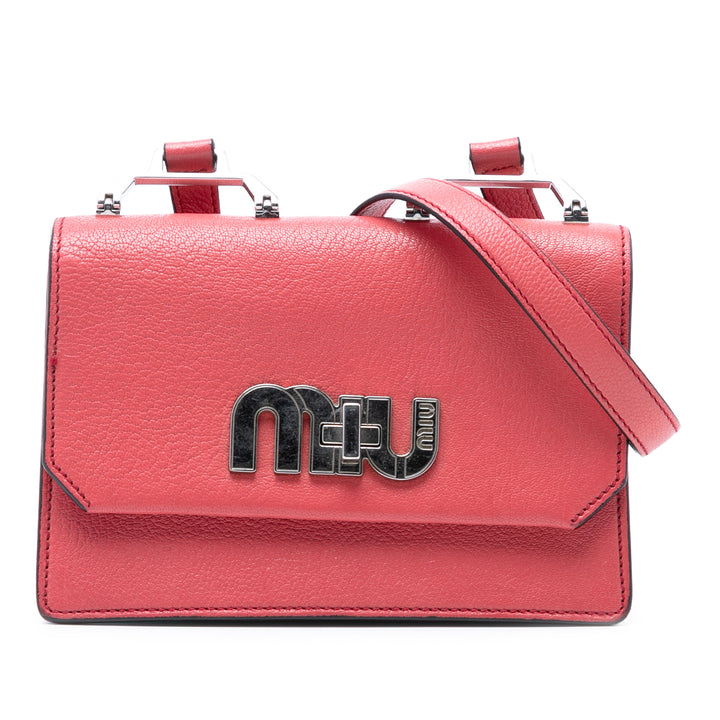 Miu Miu Madras Miu Logo Sac Cuir de chèvre