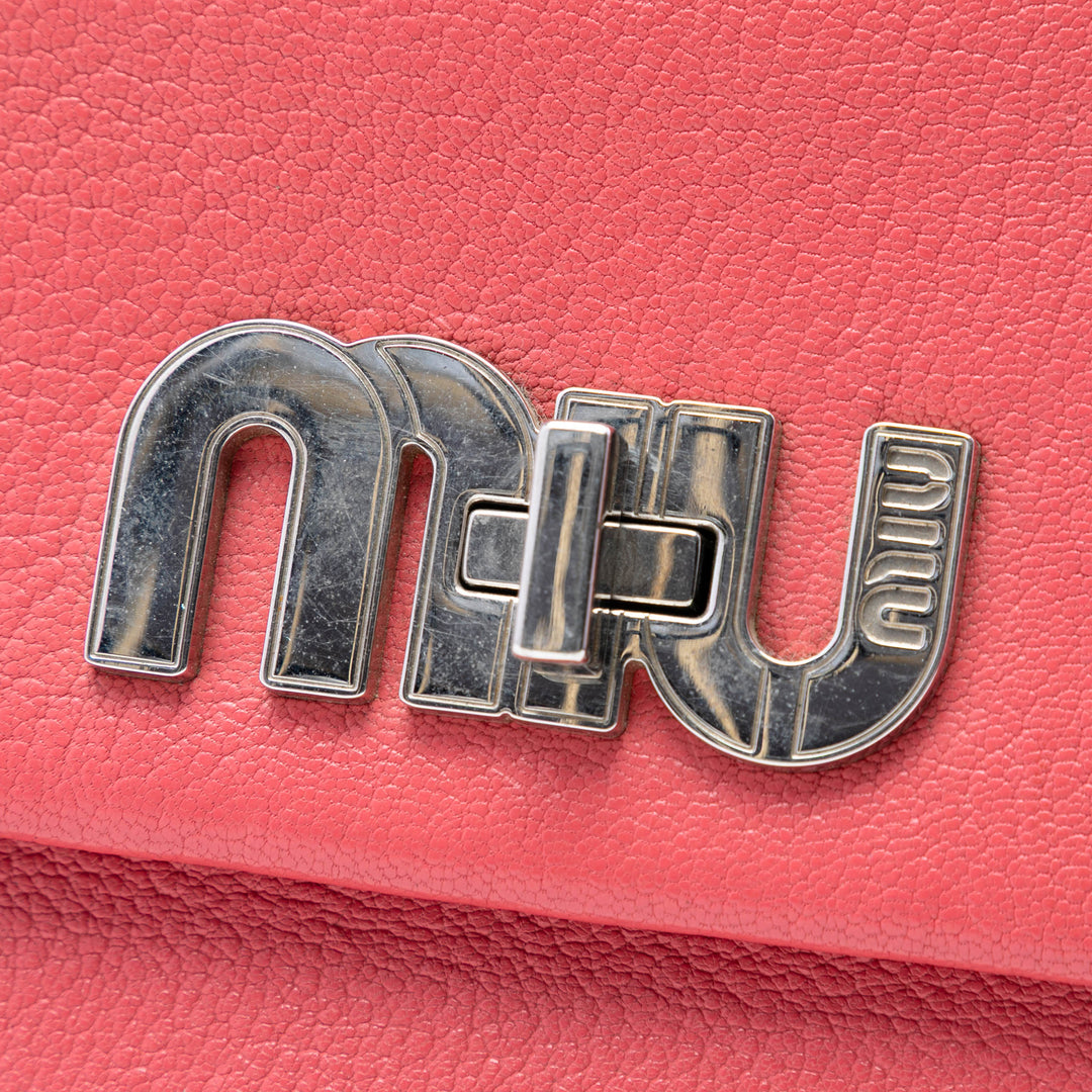 Miu Miu Madras Miu Logo Sac Cuir de chèvre