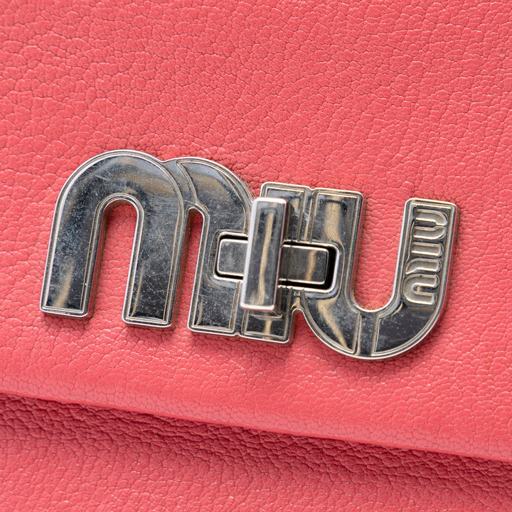 Miu Miu Madras Miu Logo Sac Cuir de chèvre