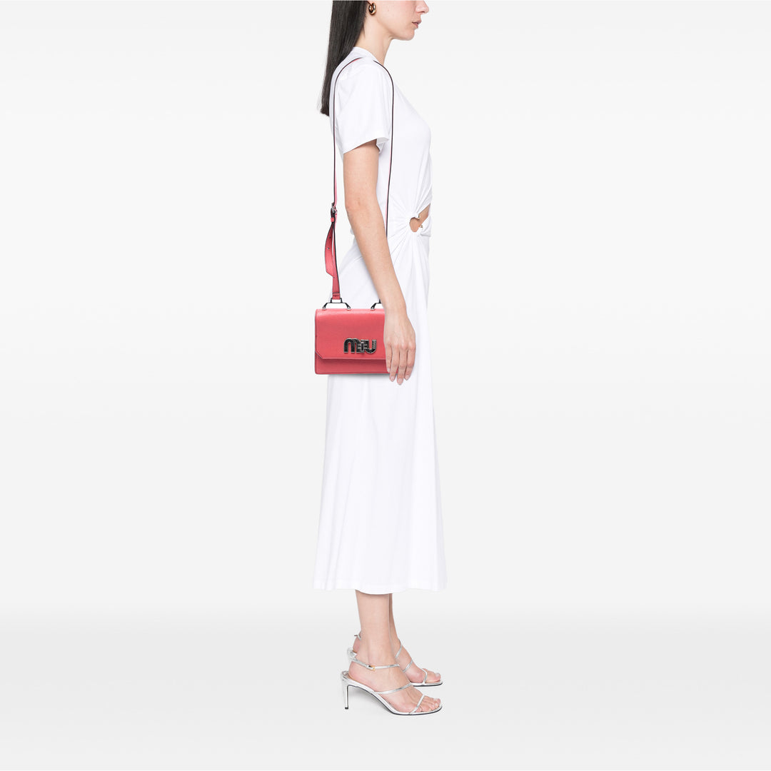 Miu Miu Madras Miu Logo Sac Cuir de chèvre