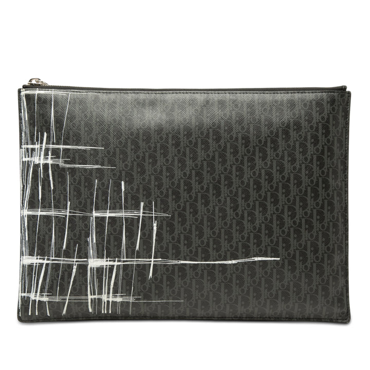Dior Homme Printed Diorissimo Coated Toile Zip Pochette