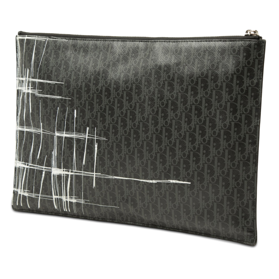 Dior Homme Printed Diorissimo Coated Toile Zip Pochette