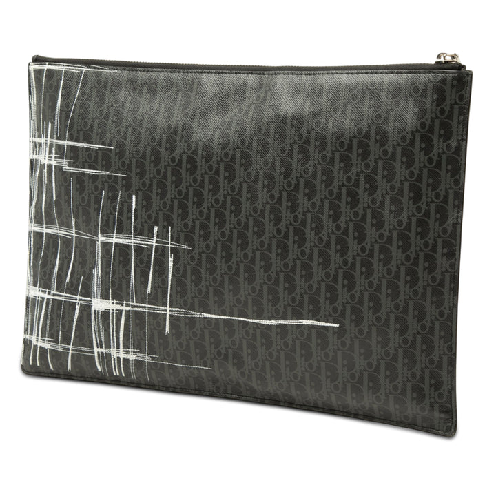 Dior Homme Printed Diorissimo Coated Toile Zip Pochette