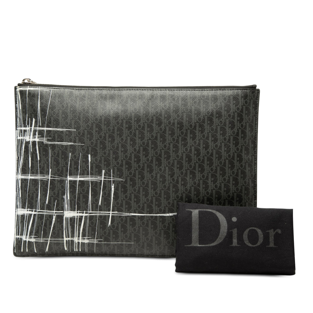 Dior Homme Printed Diorissimo Coated Toile Zip Pochette