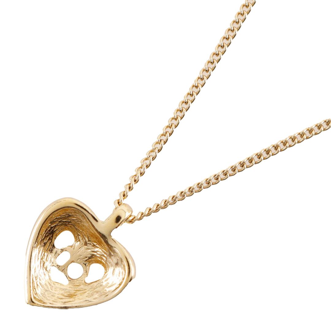 Dior plaqué Strass CD Logo Heart Pendant Collier et Clip On Boucles d’oreilles Set
