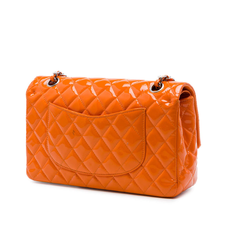 Chanel Medium Classic Cuir verni Double rabat
