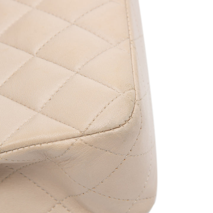 Medium Classic Lambskin Double Flap Brown - Gaby Paris