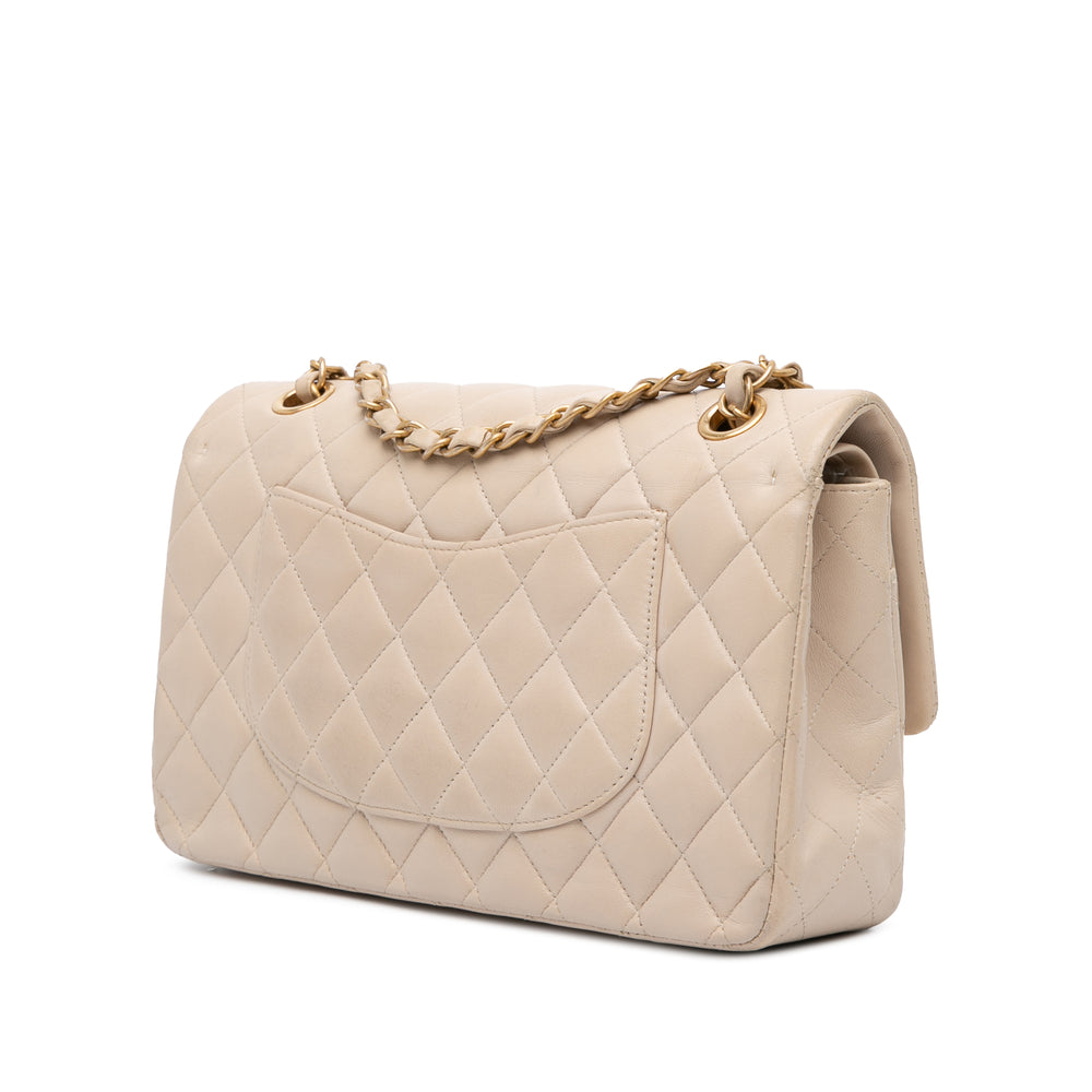 Medium Classic Lambskin Double Flap Brown - Gaby Paris