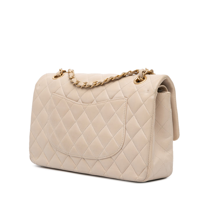 Medium Classic Lambskin Double Flap Brown - Gaby Paris