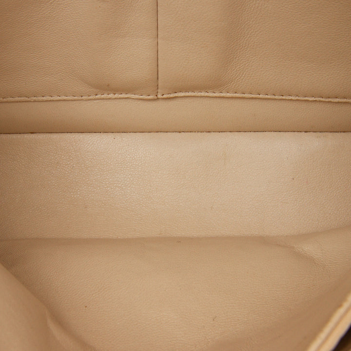 Medium Classic Lambskin Double Flap Brown - Gaby Paris