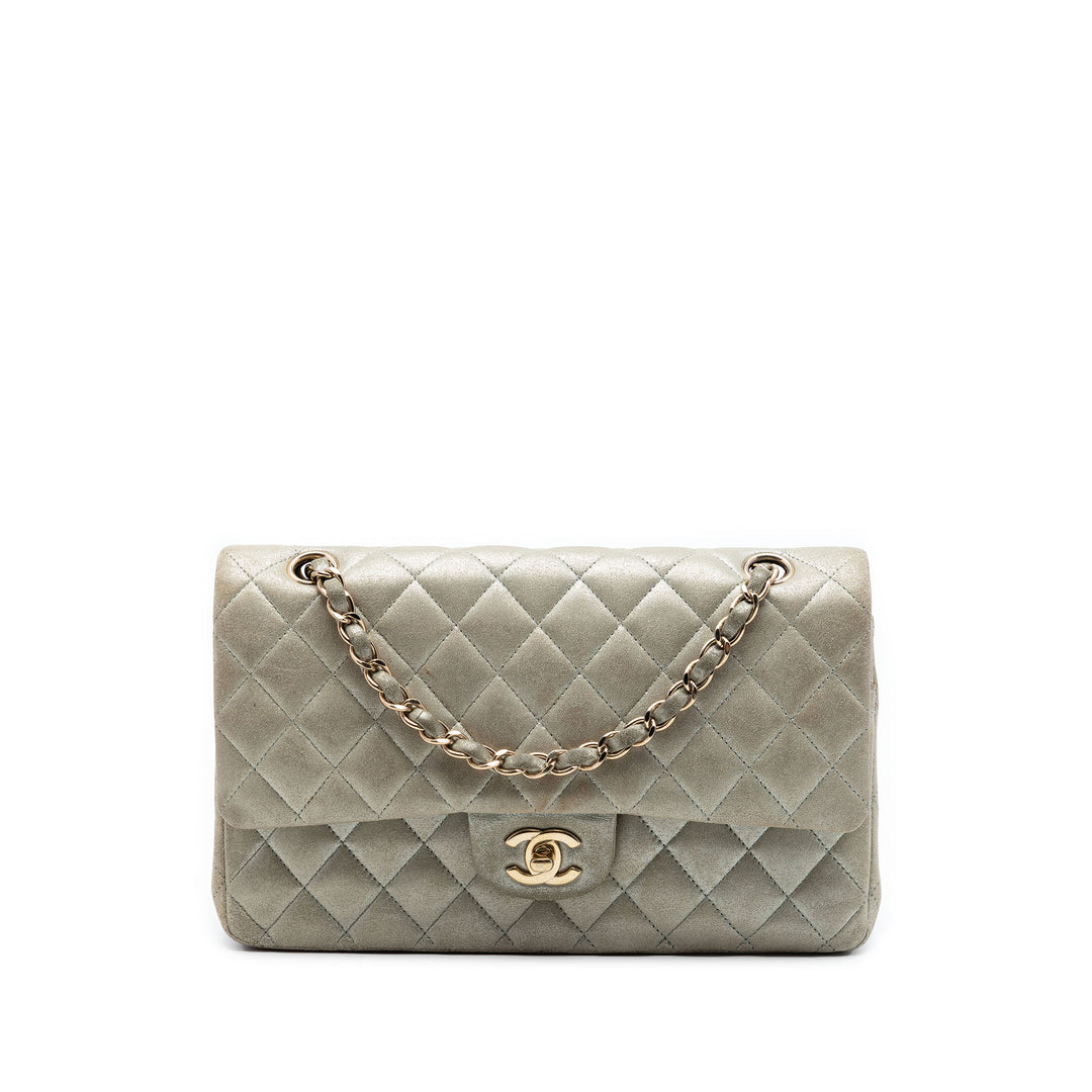 Chanel Medium Classic Iridescent Cuir d’agneau Double rabat