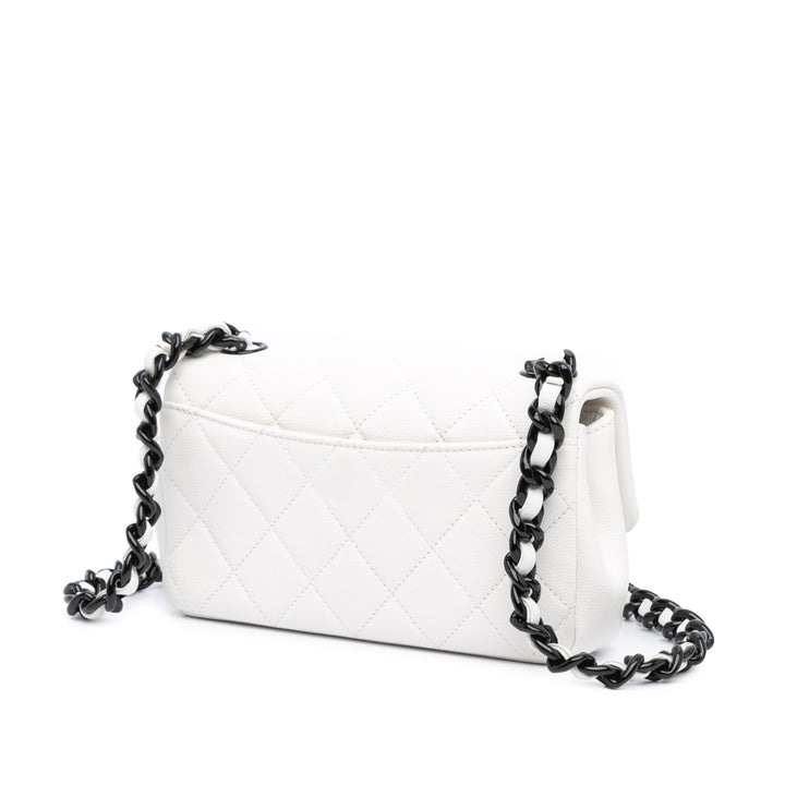 Small Quilted Caviar My Everything Flap White - Gaby Paris