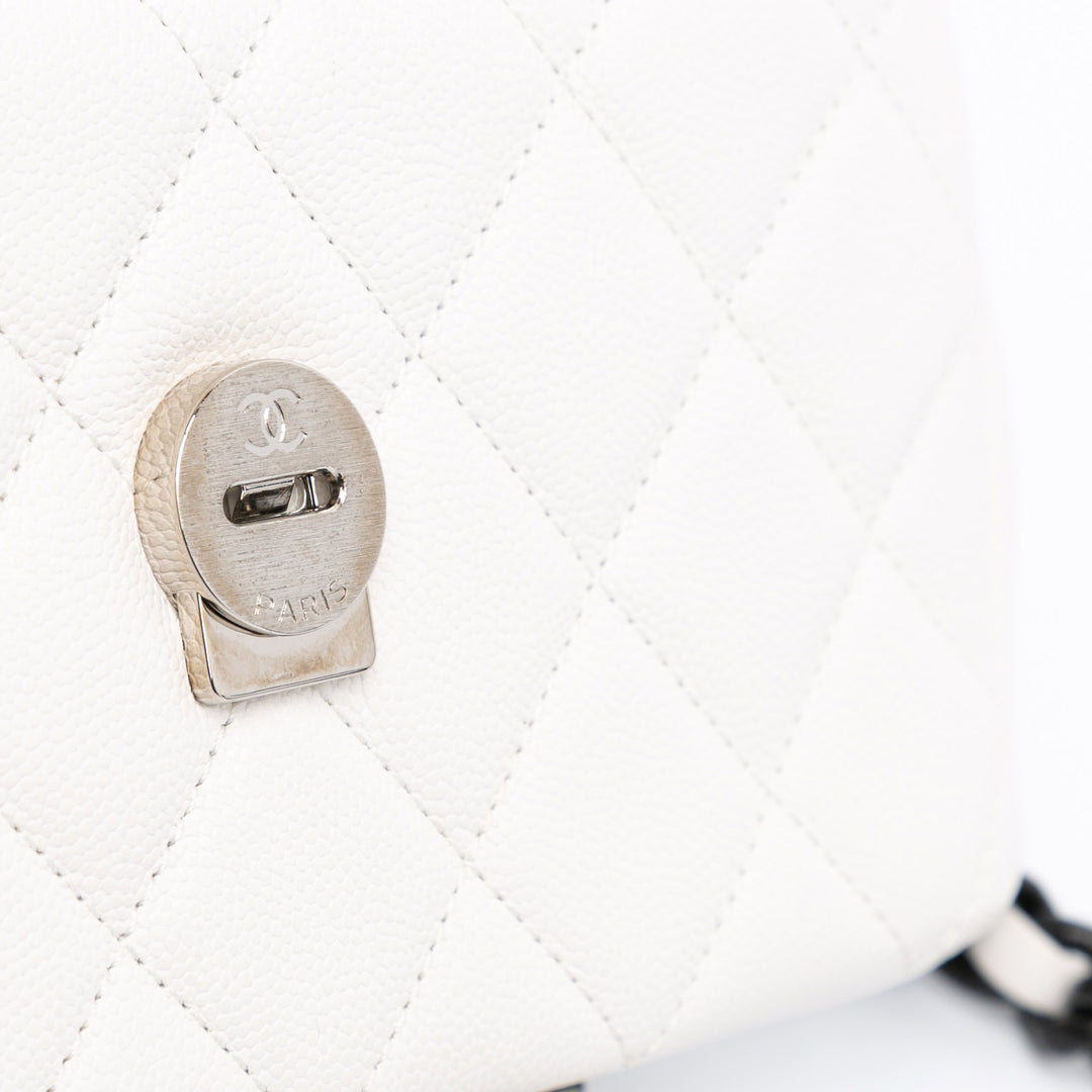 Small Quilted Caviar My Everything Flap White - Gaby Paris