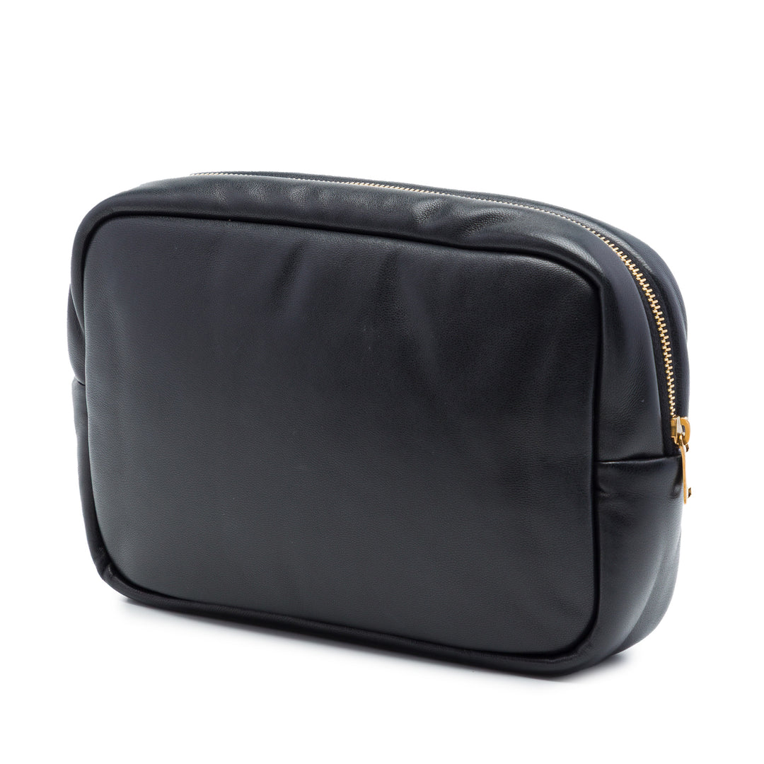 Saint Laurent Small Padded Cuir d'agneau Monogram Calypso Cosmetic Pochette