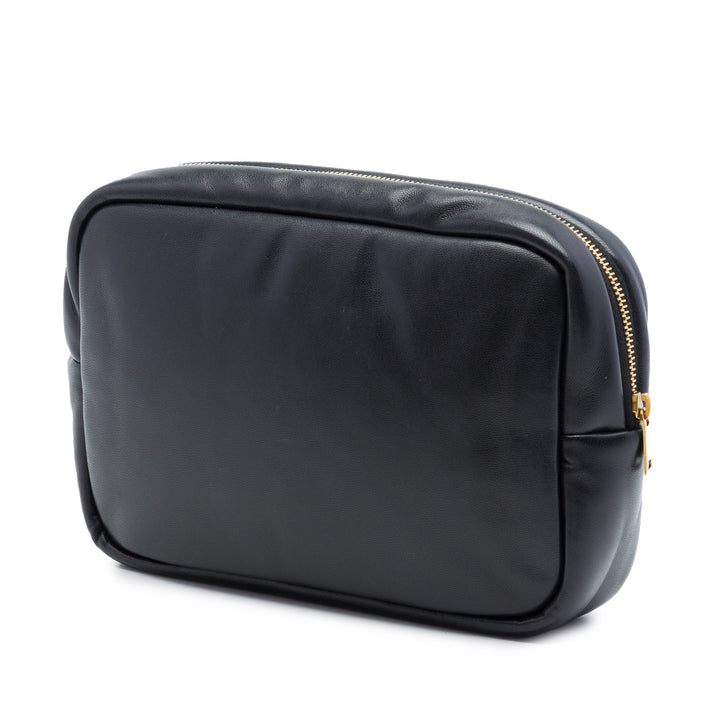 Saint Laurent Small Padded Cuir d'agneau Monogram Calypso Cosmetic Pochette