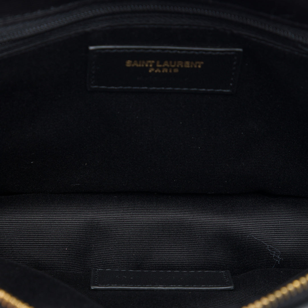 Saint Laurent Small Padded Cuir d'agneau Monogram Calypso Cosmetic Pochette