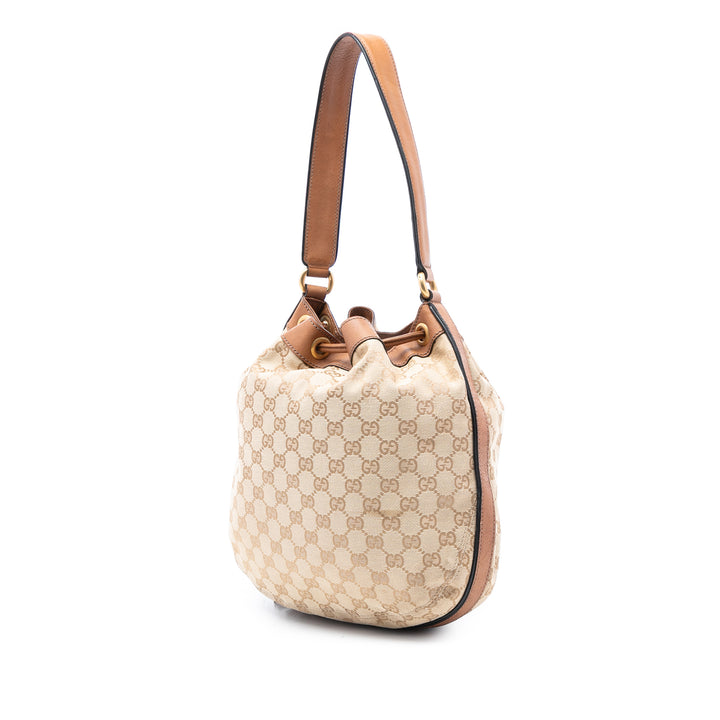 Gucci GG Toile Web Rania Drawstring Hobo
