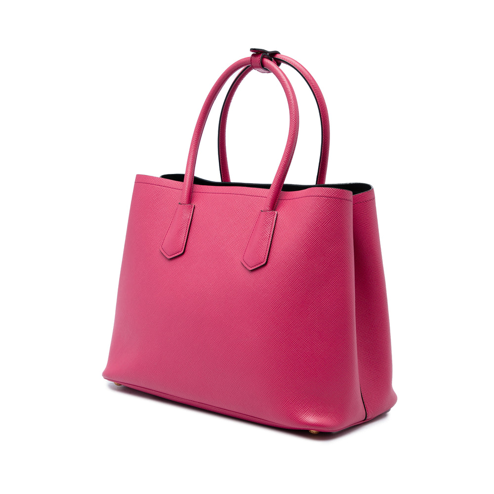 Prada Sac à main Double Saffiano Moyen Rose – vue 2 – GABY PARIS
