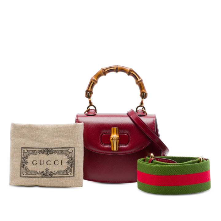 Gucci Mini Cuir de veau 1947 Bamboo sac à anse supérieure
