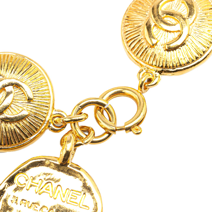 Chanel Gold Plated CC Rue Cambon Medallion Bracelet Gold - GABY PARIS