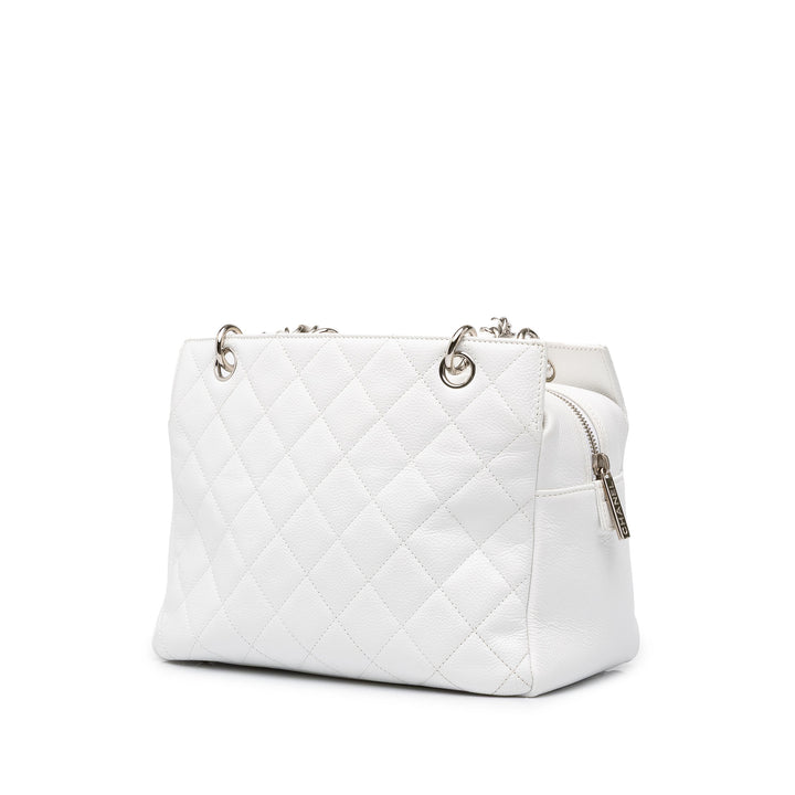Chanel Petite Timeless Cabas Cuir caviar Blanc – vue 2 – GABY PARIS
