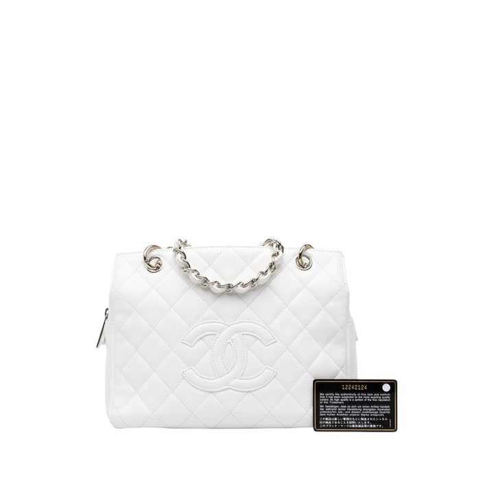 Chanel Petite Timeless Cabas Cuir caviar Blanc – vue 7 – GABY PARIS