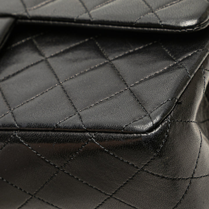 Medium Classic Lambskin Double Flap Black - Gaby Paris