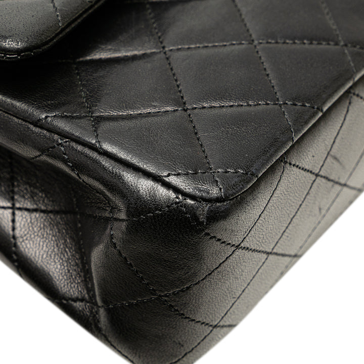 Medium Classic Lambskin Double Flap Black - Gaby Paris