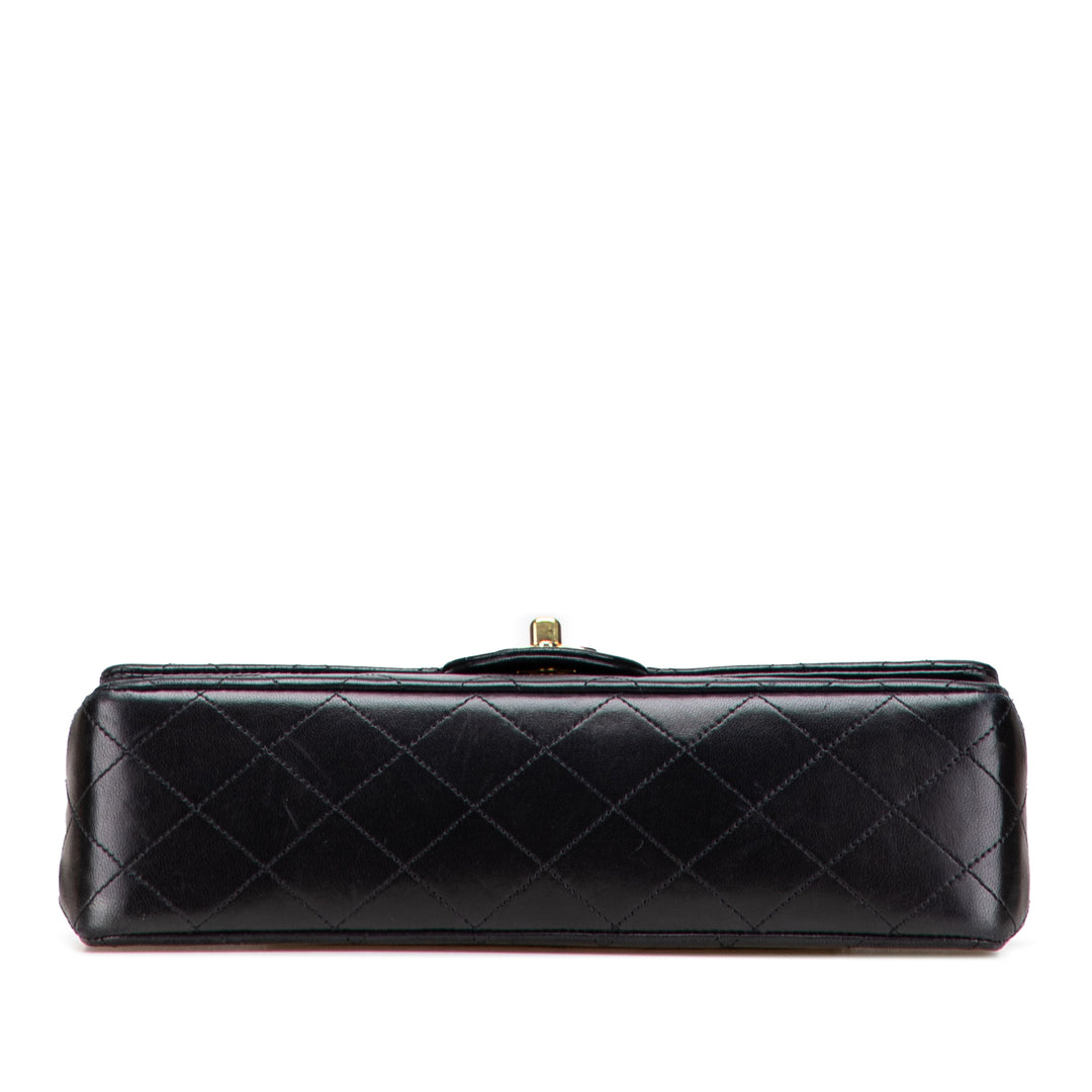 Medium Classic Lambskin Double Flap Black - Gaby Paris