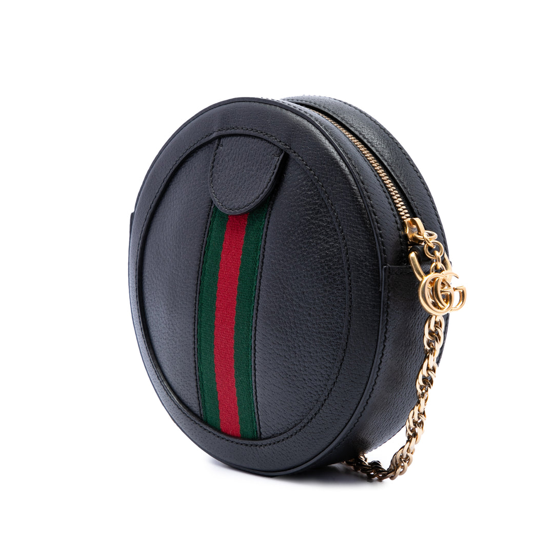 Gucci Web Ophidia Rond Sac Mini Cuir de veau Noir