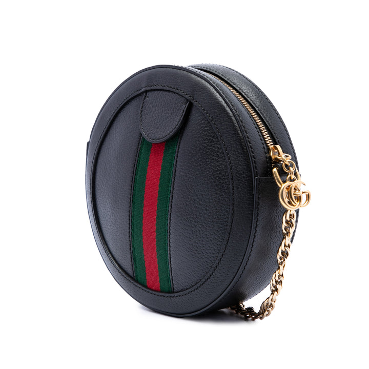 Gucci Web Ophidia Rond Sac Mini Cuir de veau Noir
