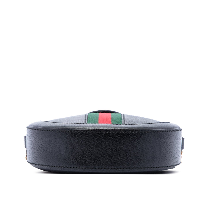 Gucci Web Ophidia Rond Sac Mini Cuir de veau Noir