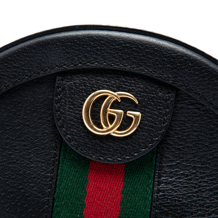 Gucci Web Ophidia Rond Sac Mini Cuir de veau Noir