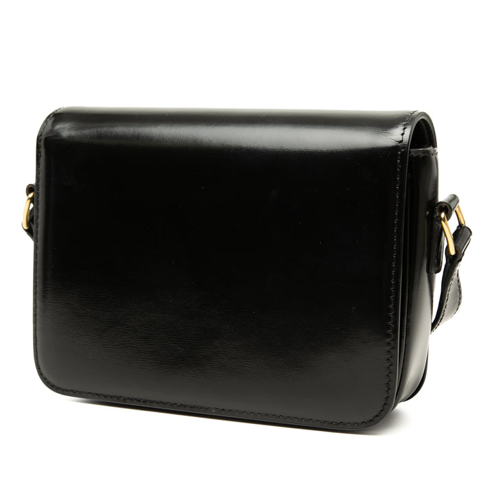 brillant Triomphe Sac Teen Cuir de veau Noir