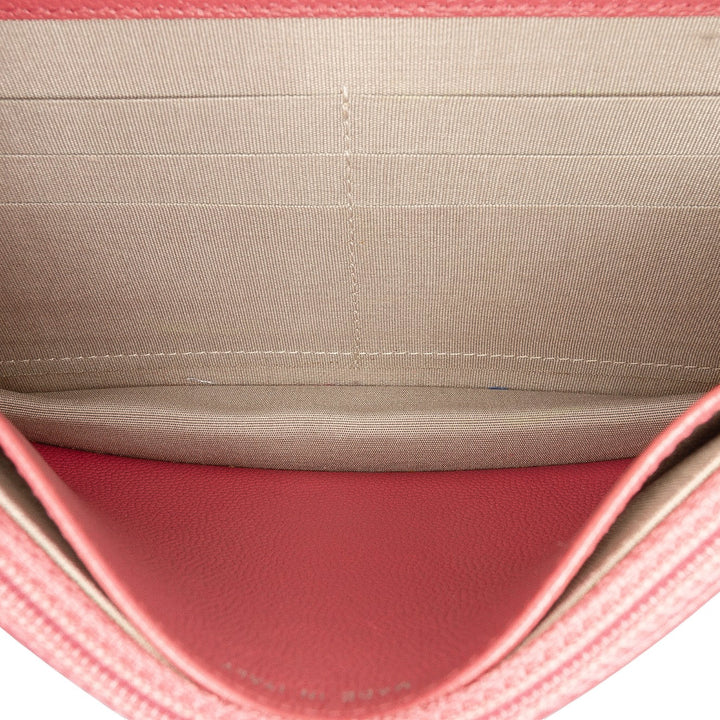 Chanel CC Caviar Sevruga Wallet On Chain Rouge