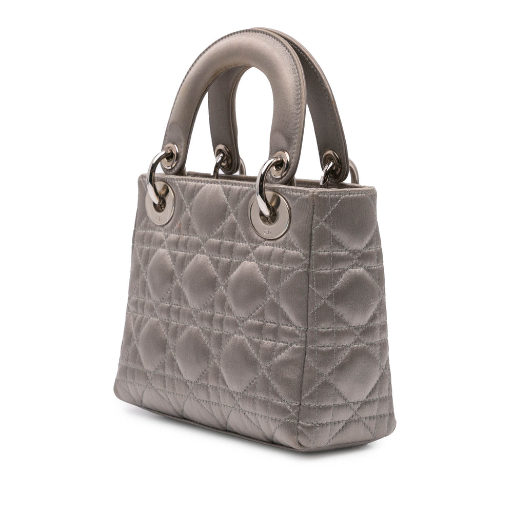 Mini Satin Cannage Lady Dior Gray - Gaby Paris