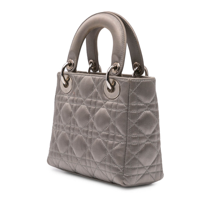 Mini Satin Cannage Lady Dior Gray - Gaby Paris