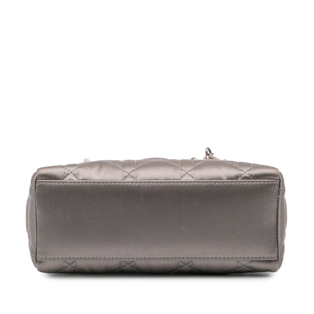 Mini Satin Cannage Lady Dior Gray - Gaby Paris
