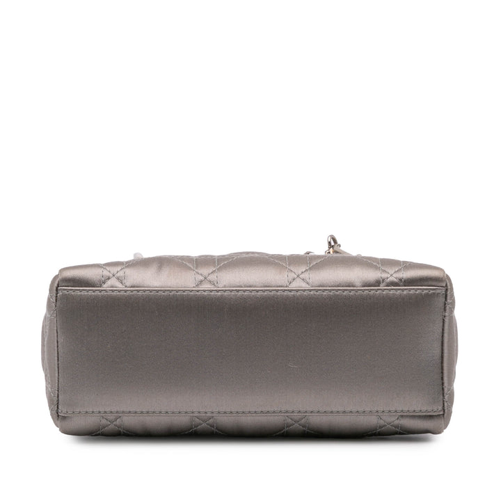 Mini Satin Cannage Lady Dior Gray - Gaby Paris