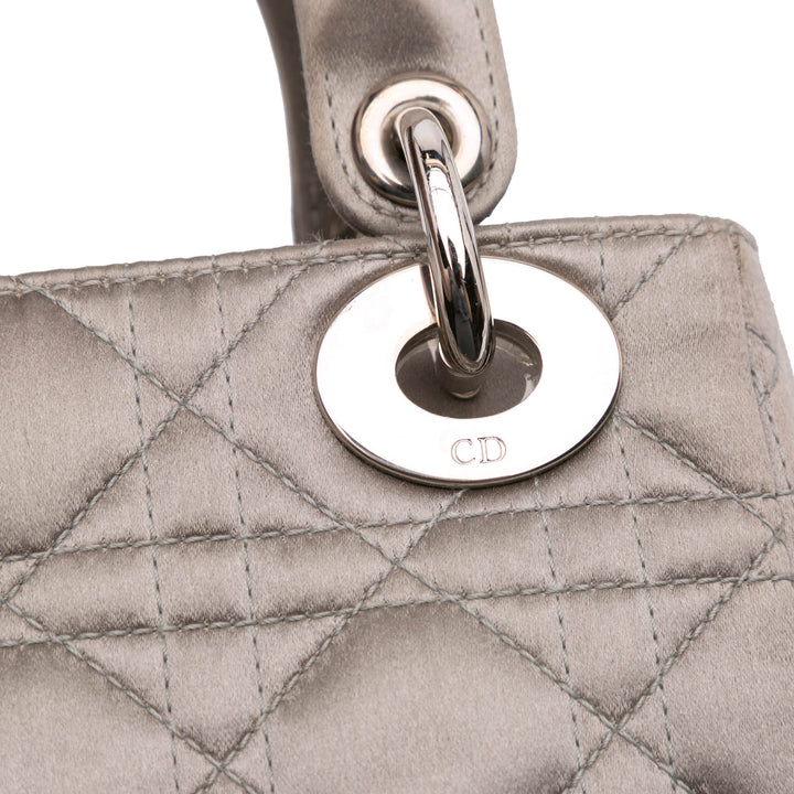 Mini Satin Cannage Lady Dior Gray - Gaby Paris