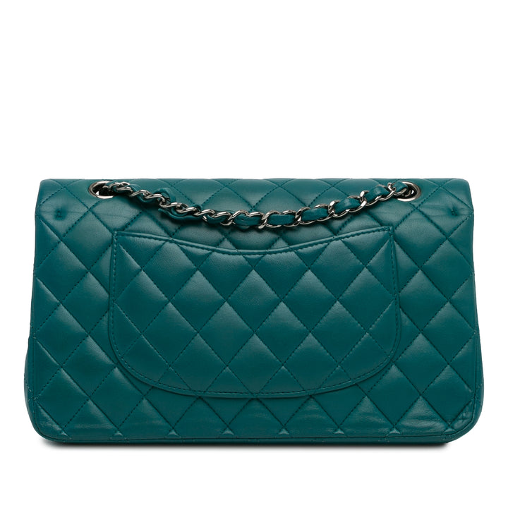 Medium Classic Lambskin Double Flap Blue - Gaby Paris