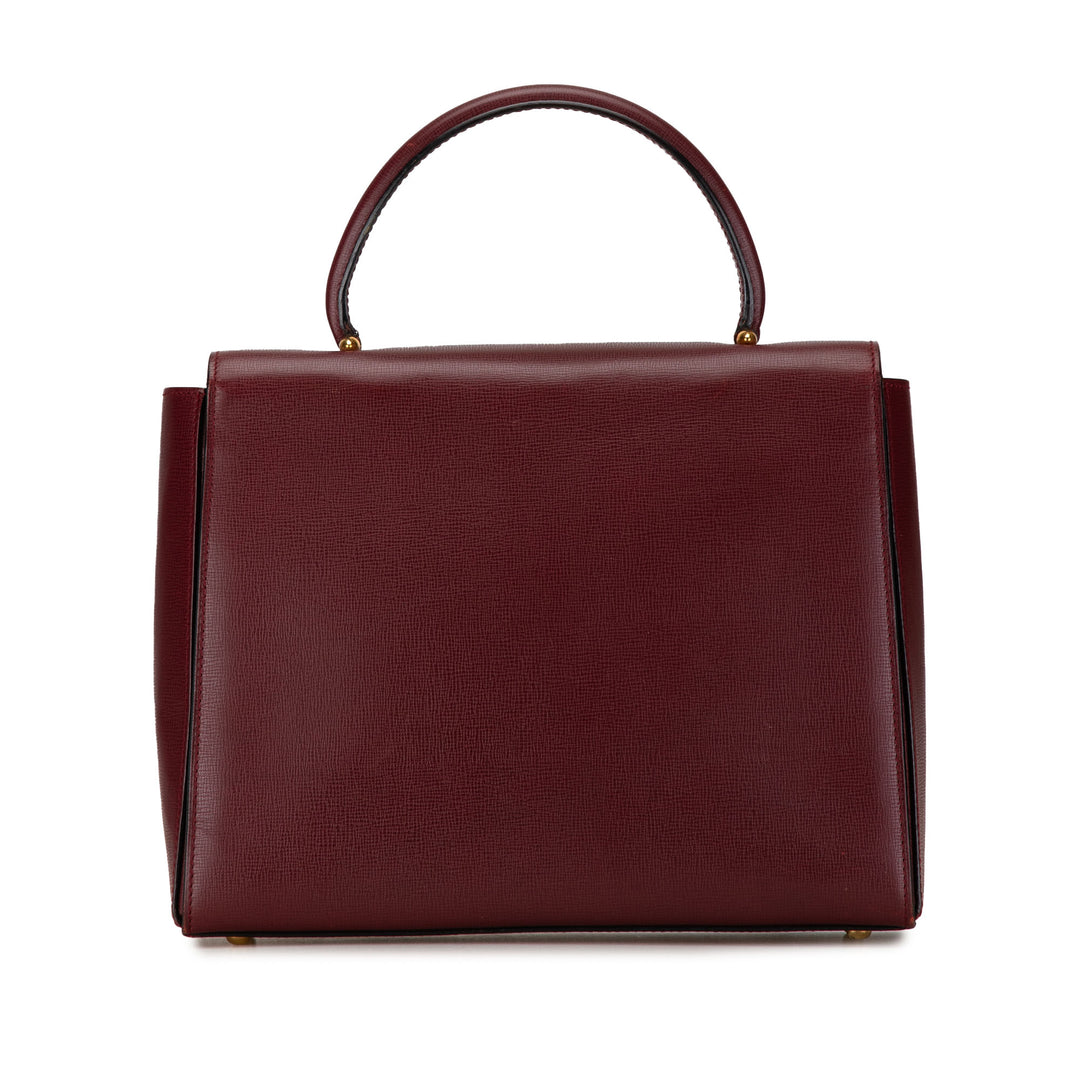 Leather Must de Cartier Turn Lock Handbag Red - Gaby Paris