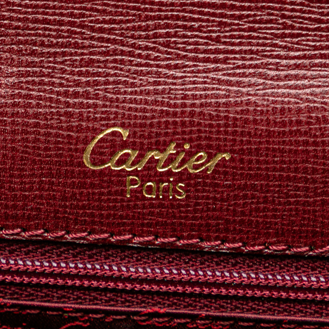 Leather Must de Cartier Turn Lock Handbag Red - Gaby Paris