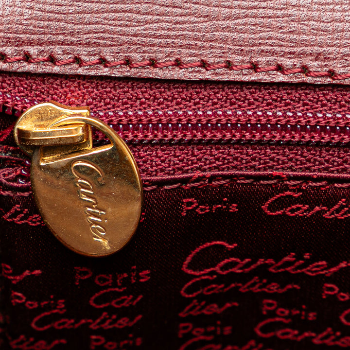 Leather Must de Cartier Turn Lock Handbag Red - Gaby Paris