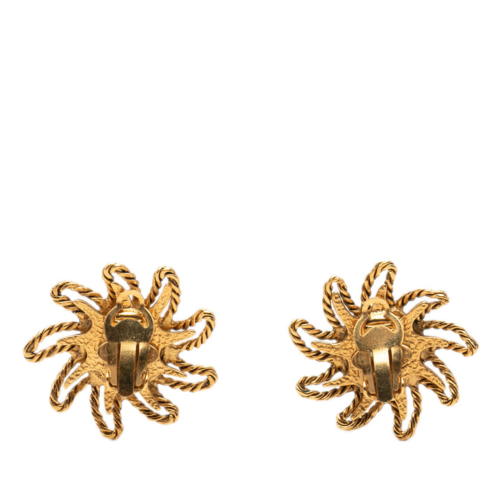 Chanel CC plaqué Sun Clip On Boucles d’oreilles
