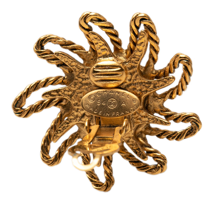 Chanel CC plaqué Sun Clip On Boucles d’oreilles